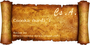 Csonka Aurél névjegykártya
